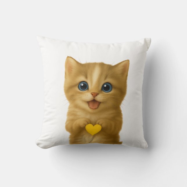 Adorable Cute Kitten Coussin de pensée (Recto)