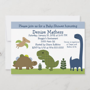 Adorable Dino/Dinosaures Baby shower Invitation