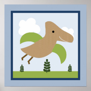 Adorable Dinosaur 1 Poster d'Art Mur