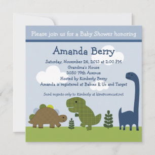 Adorable Dinosaur/Dino Baby shower Invitation