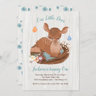 Adorable doe Deer Invitations à la fête d'annivers