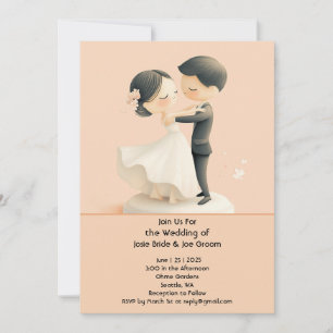 Adorable duo de danse faire-part de mariage