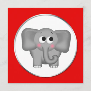 Adorable éléphant - Invitations de douches pour bé