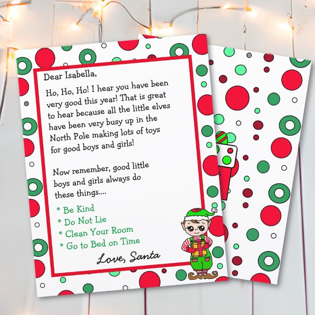 Adorable Elf Lettre personnalisée de Père Noël (Créateur téléchargé)