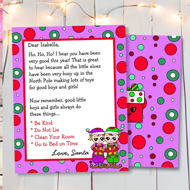 Adorable Elf Lettre personnalisée de Père Noël (Créateur téléchargé)
