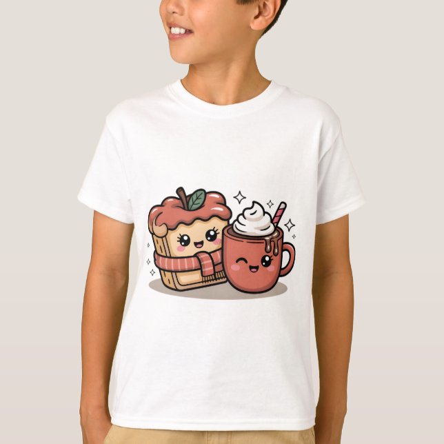 Adorable Fall Coffee Kids T-Shirt (Devant)