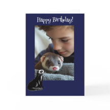 Adorable Ferret Fun Photo Carte Anniversaire
