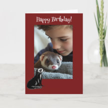 Adorable Ferret Fun Photo Carte Anniversaire