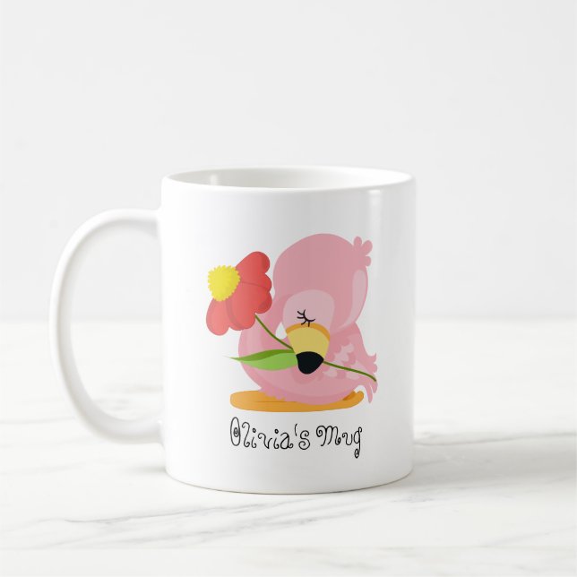 Adorable Flamant rose Bébé Rose Mug Pour Enfants (Gauche)