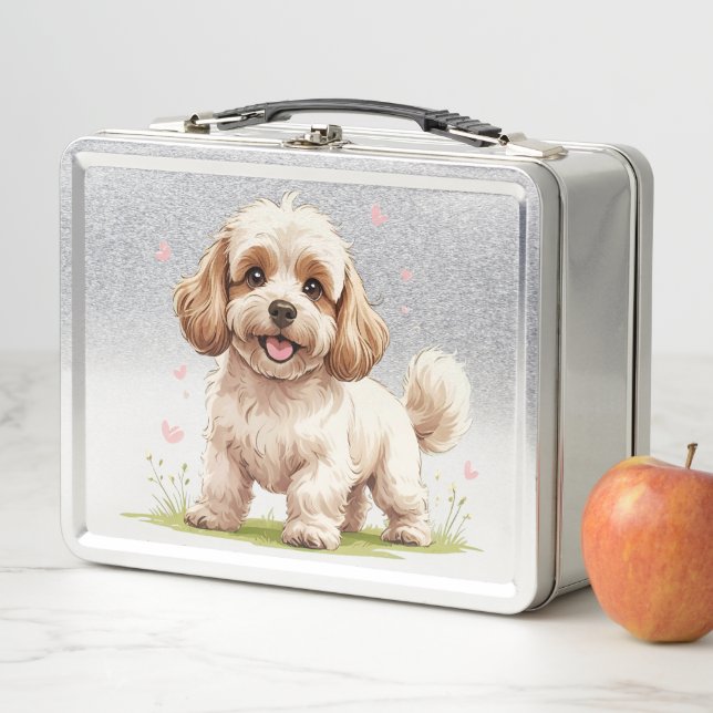 Adorable Fluffy Cockapoo Puppy Lunch Box  (En situation)