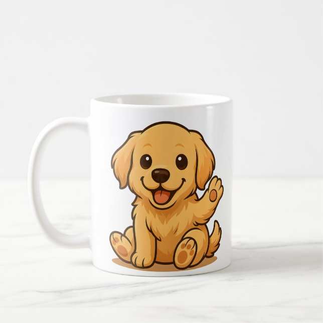 Adorable Golden Retriever Mug - Cute Dog drinkware (Gauche)