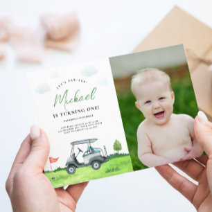 Adorable Golf Anniversaire Photo Invitation