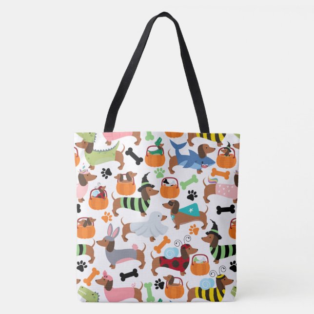 Adorable Halloween Dachshunds Dans Sac fourre-tout (Devant)