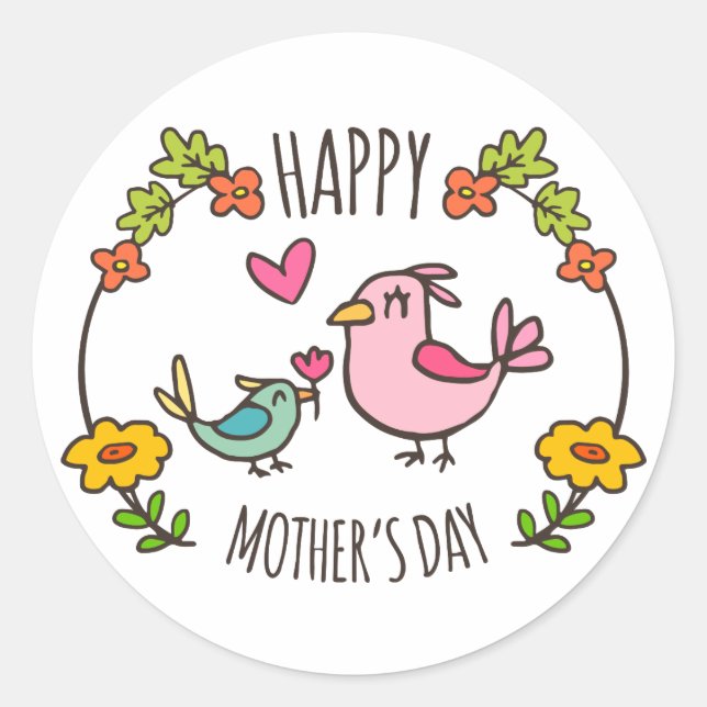 Adorable Happy Mère's Day Sticker Seal (Devant)