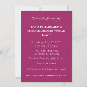 Adorable Invitation Baby shower Twin