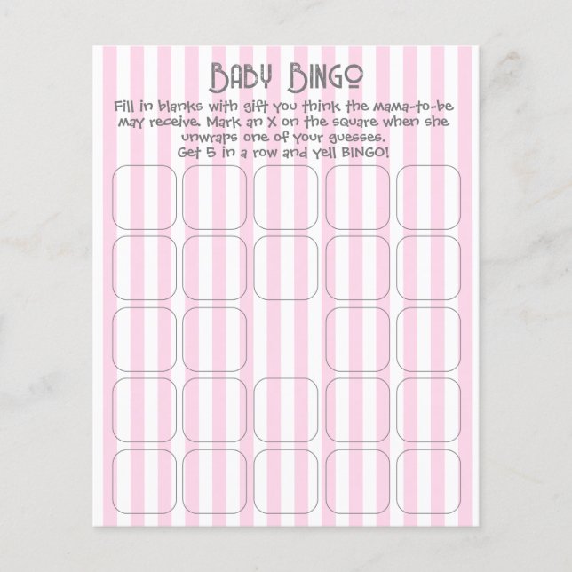 Adorable Jeu de Bingo En Bande Rose (Devant)