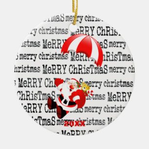 Adorable Jolly Santa Claus Ornement de parachutism