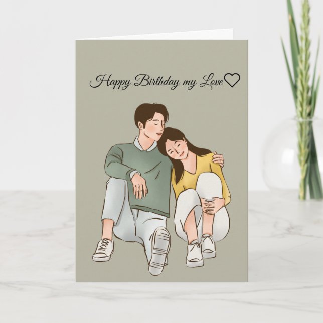 Adorable Joyeux Anniversaire Carte de voeux pliée (Devant)
