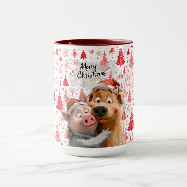 Adorable "Joyeux Noël" Animal Friends Mug (Centre)