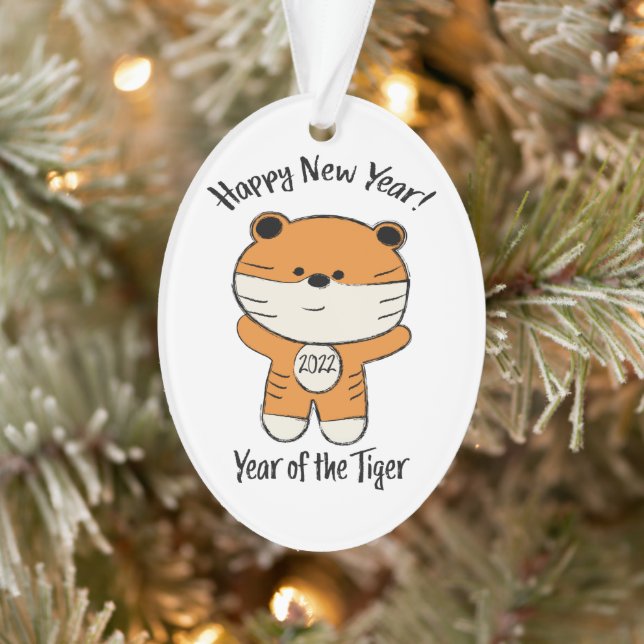 Adorable Joyeux Nouvel An 2022 Année du Tigre (Arbre)