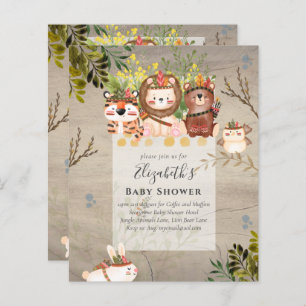 Adorable Jungle Animaux Baby Boys Douche Invitatio