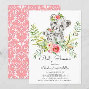 Adorable Jungle Cheetah Baby shower Invitation