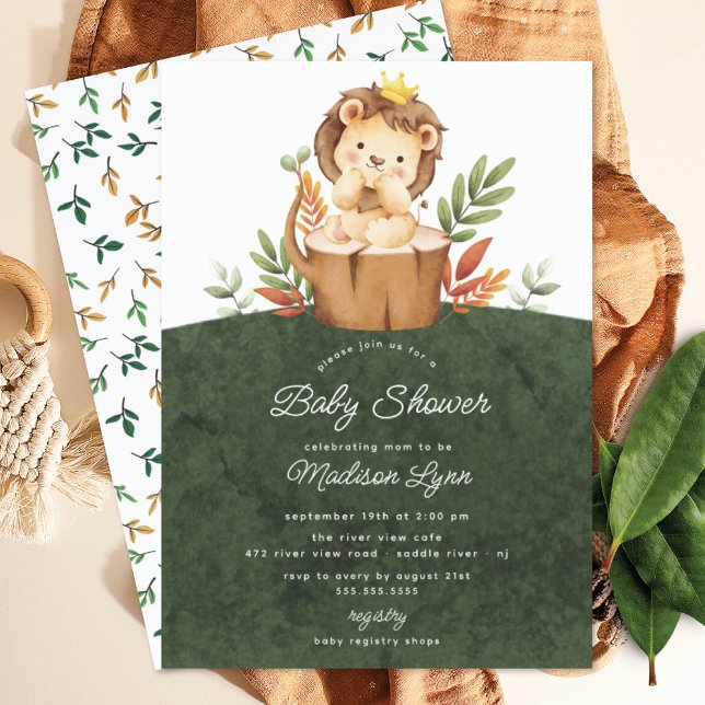 Adorable Jungle Lion Baby shower Invitation (Créateur téléchargé)
