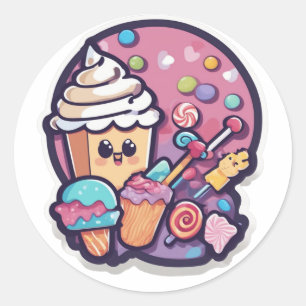 Adorable Kawaii Candy Cupcake Sticker Sweet