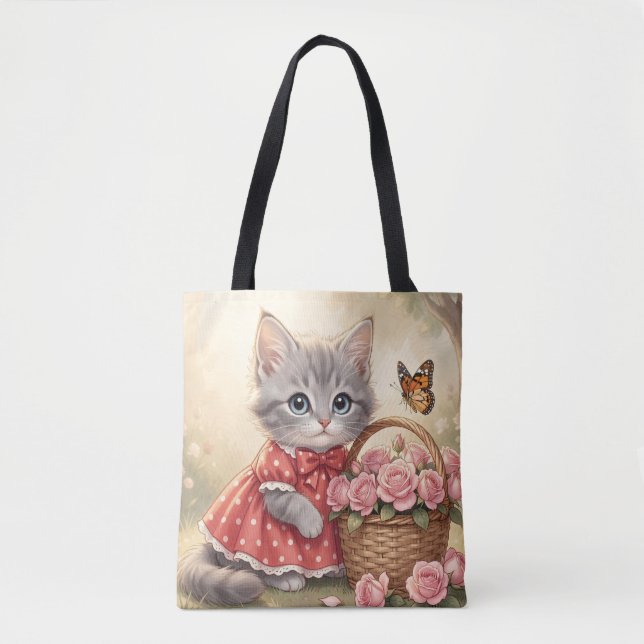 adorable kitten tote bag (Devant)