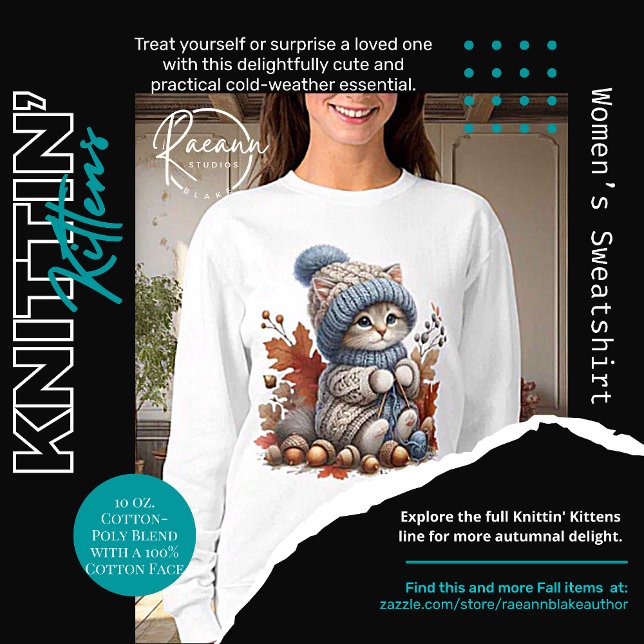 Adorable Knittin' Kittens Sweatshirt féminine (Créateur téléchargé)
