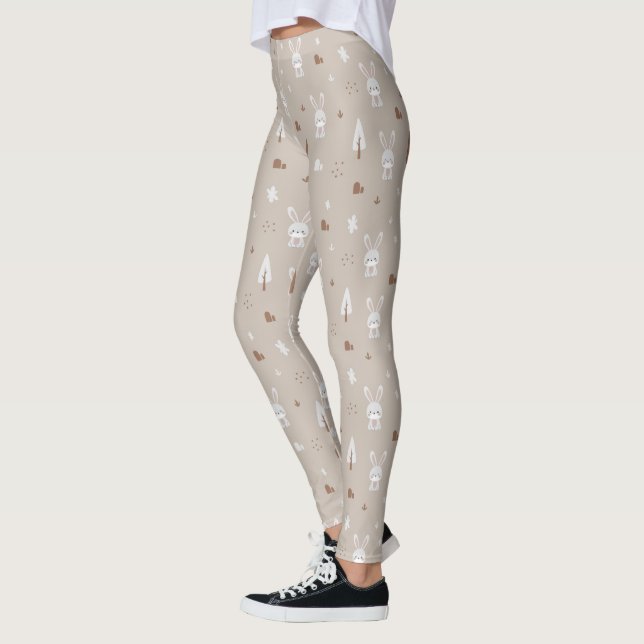 Adorable Lapin Enfants Motifs Leggings (Gauche)