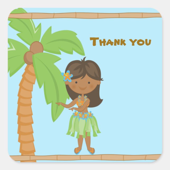 Adorable Luau Sticker Merci fille (Devant)