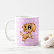 Adorable main tiré Golden Retriever Chien Mug rose