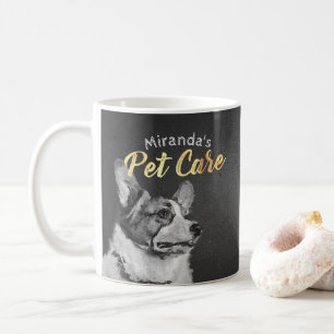 Adorable Noir et Blanc Huile de chien Peinture Mug