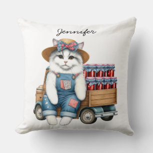 Adorable oreiller à lancer de chats de pays