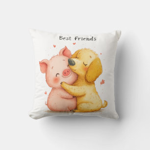 Adorable Oreiller de porc et de chien "Meilleurs a
