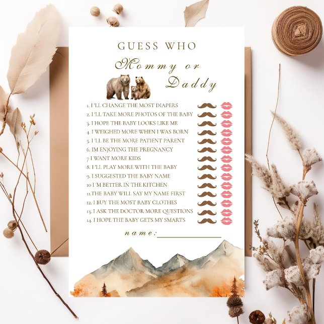 Adorable Ours Neutre Devinez Qui Maman ou Papa (Créateur téléchargé)