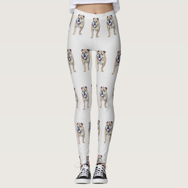 Adorable Painted Chien-taureau Leggings (Devant)