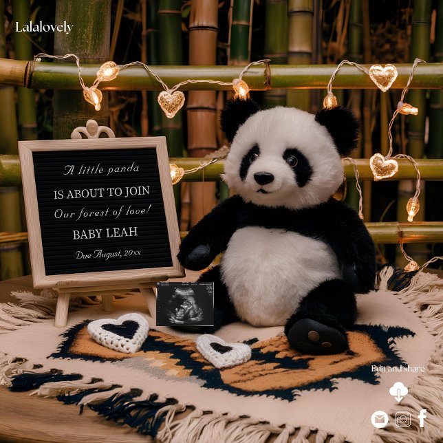 Adorable Panda Plushie Faire-part de grossesse (Créateur téléchargé)
