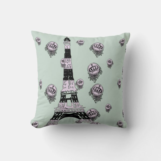 Adorable Paris Motif Coussin avec Tour Eiffel (Recto)