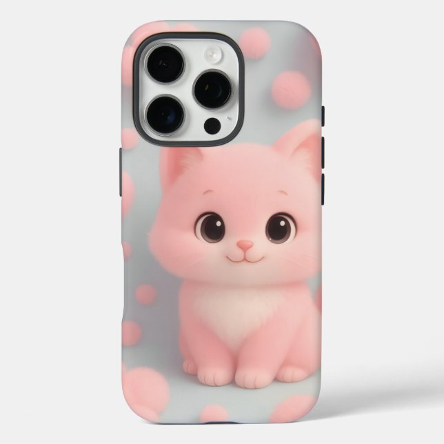Adorable Pastel Kitty Coque pour iPhone 16 pro (Verso)