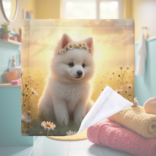 Adorable petit chiot Spitz blanc  (Créateur téléchargé)