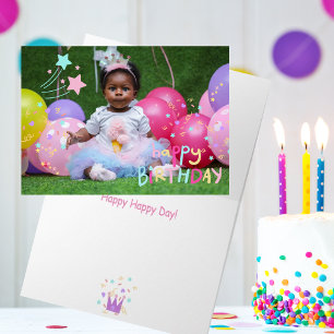 Adorable Petites Filles Photo Plié Carte Anniversa
