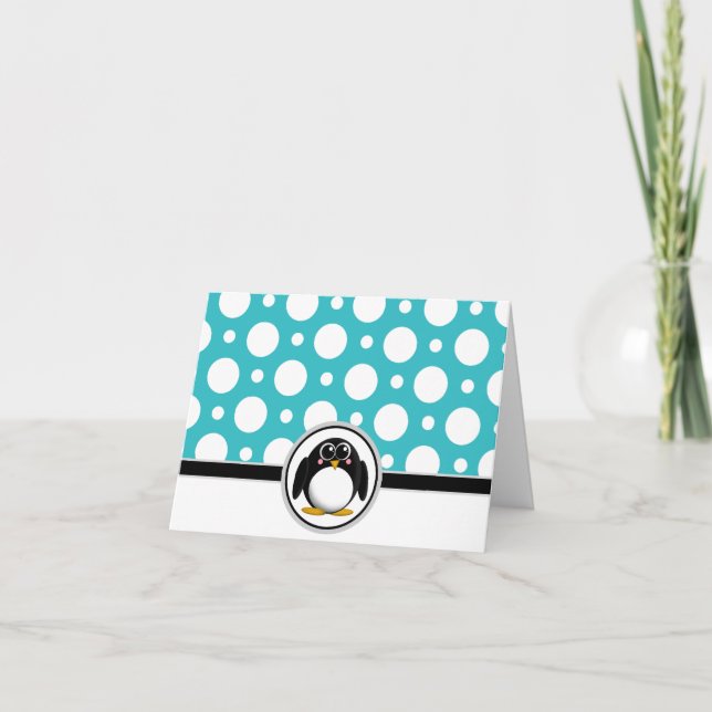 Adorable Pingouin sur mesure Cartes de points Polk (Devant)