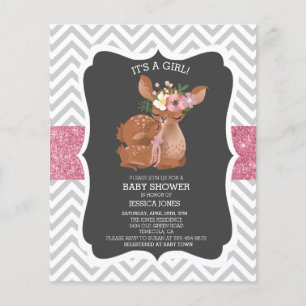 Adorable Pink Deer Chevron Parties scintillant Bab