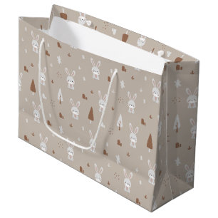 Adorable Rabbit Motif Grand sac cadeau
