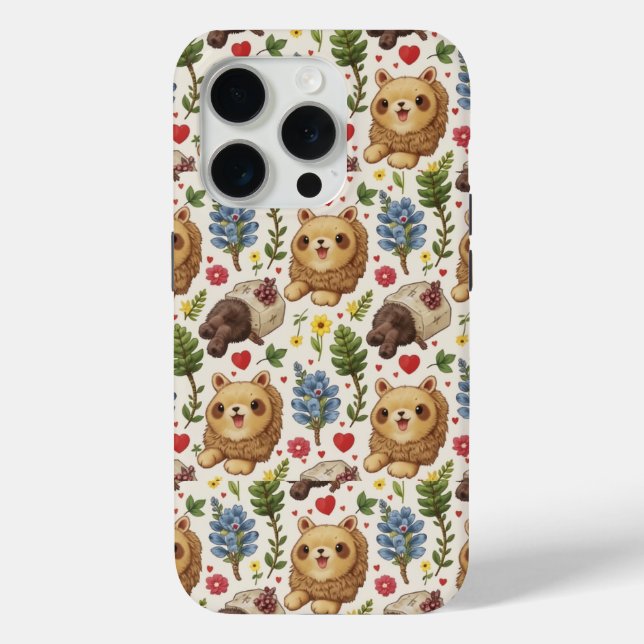 adorable raccoon iPhone 15 PRO coque (Verso)