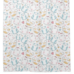 Adorable rideau de douche Motif de chats