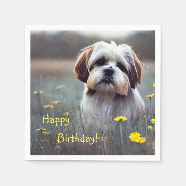 adorable serviettes en papier Shih Tzu (Devant)