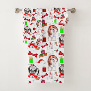 Adorable Shih Tzu Noël Motif sans couture